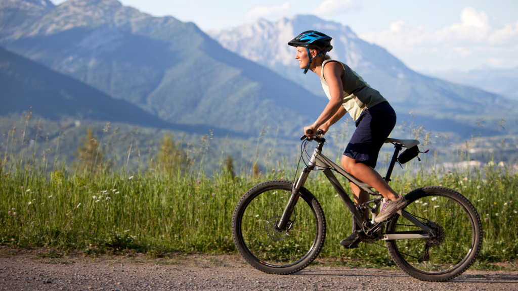Mountain biking girl